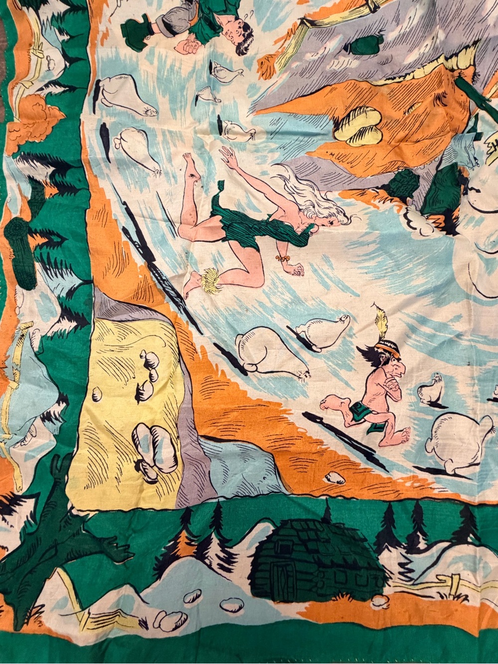 Rare Vintage 1940s Al Capp Li’l Abner Silk Scarf Sadie Hawkins - Picture 6 of 15
